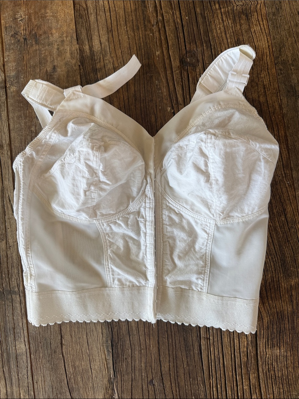 Vintage White Longline Corset Style Bra Top38DD